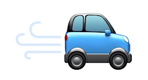 Car icon with wind